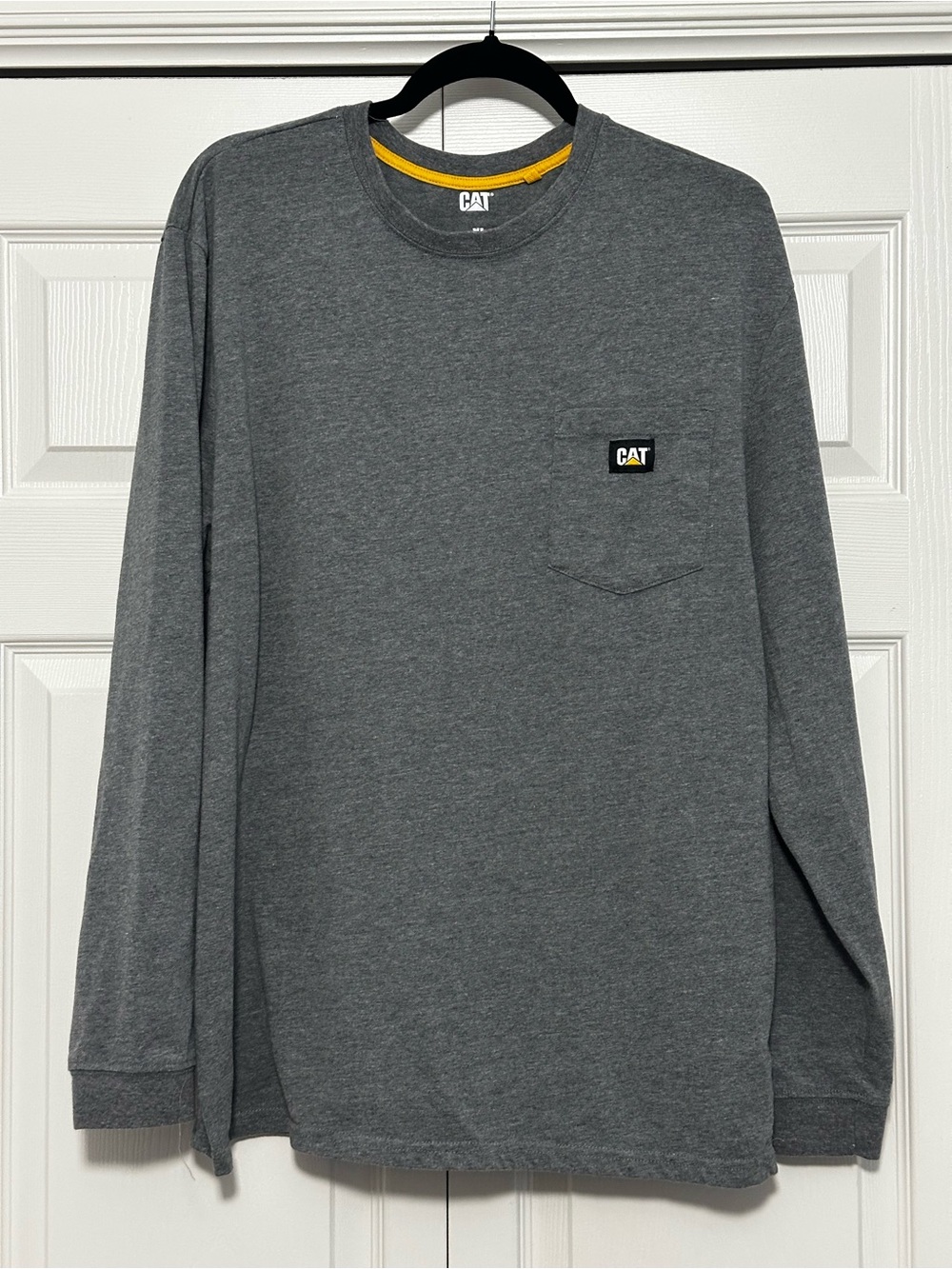 CAT Long Sleeve Pocket Tee Long Sleeve‎ T-shirt in Charcoal Gray Size XL VGUC
